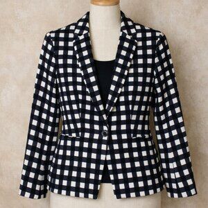 $178 NWT Banana Republic 2 Petite Black and White Gingham Blazer